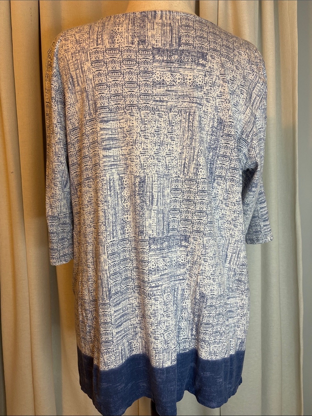 Pure Jill  Blue Geometric Patterned Scoop Neck Top -XL - Picture 3 of 7